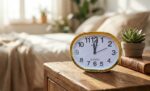 שעון מעורר אליפטי קלאסי עם מסגרת זהב